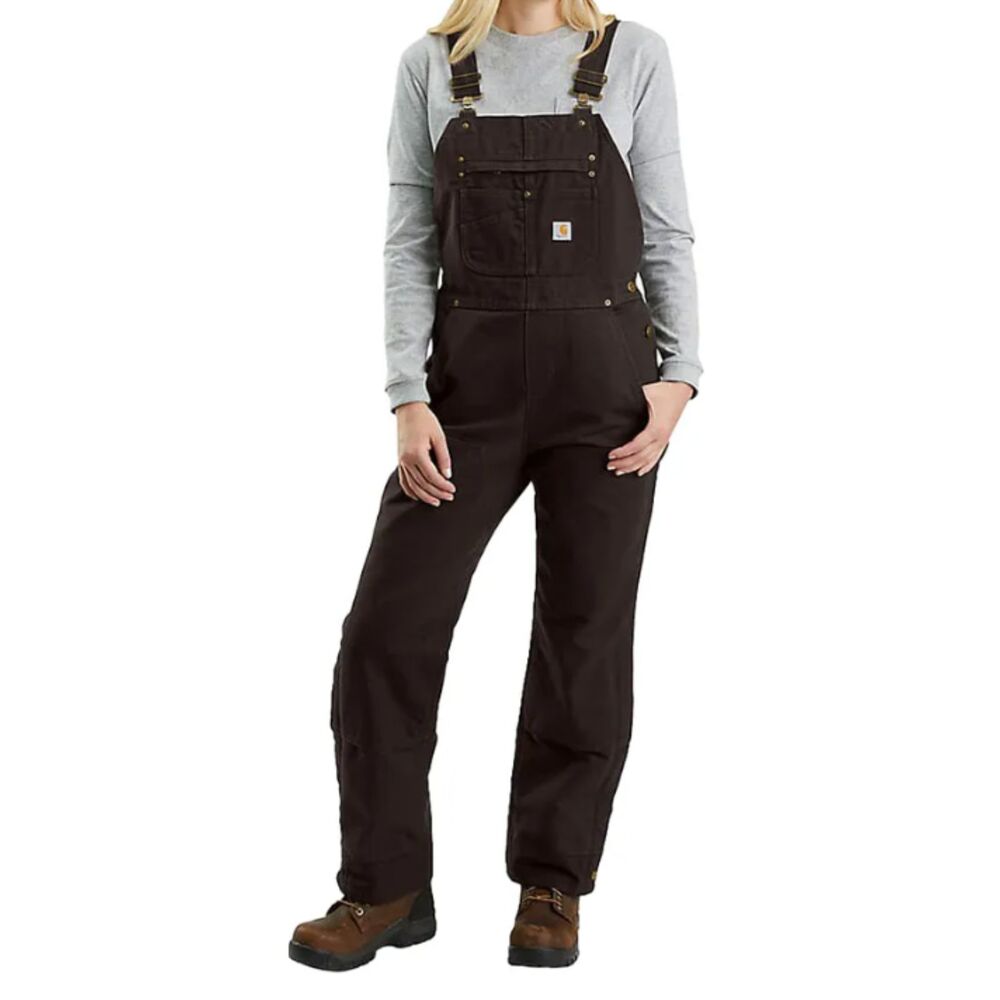 Carhartt Women's Brown Overalls Relaxed Fit Size Large 12/14